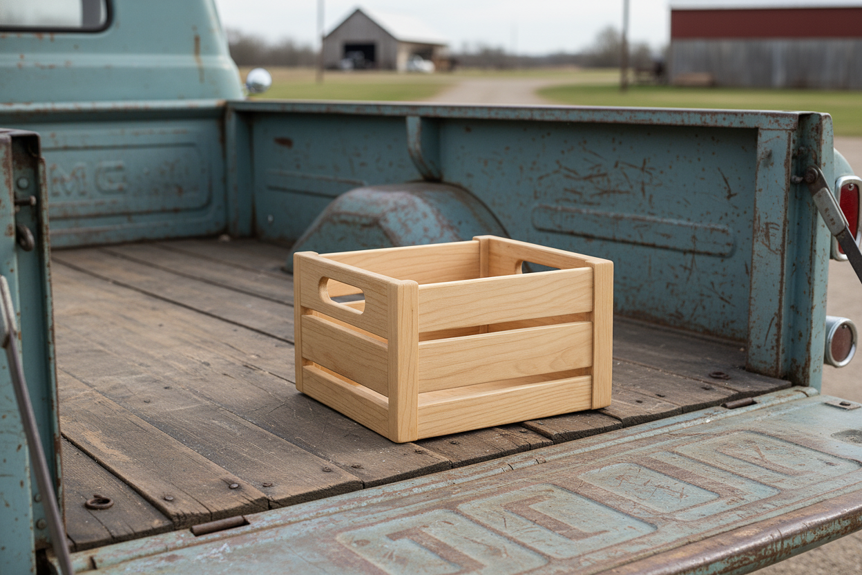 Handmade Wooden Storage Basket – Rustic Natural Home Decor Organizer for Living Room, Kitchen & Bathroom